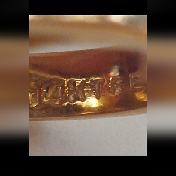 Size8 goldtone 14kge edco ring super sparkly rhinestones - Picture 11 of 13